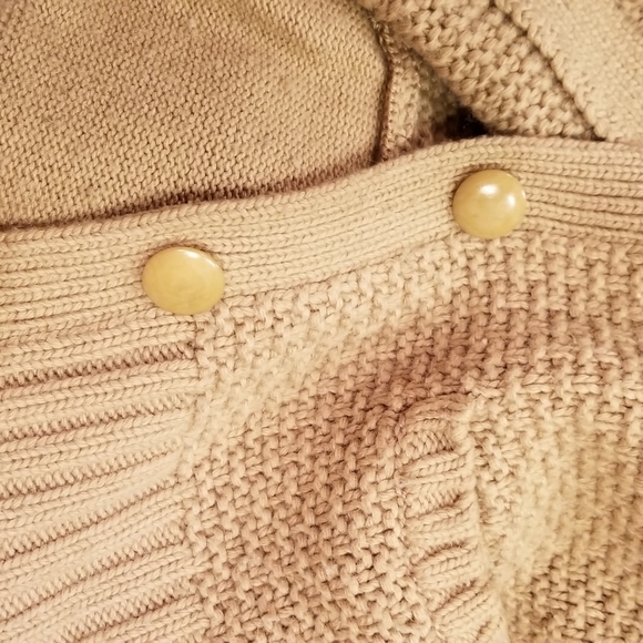 Talbots Tan Khaki Cardigan Sweater Sz S/M - Picture 8 of 9